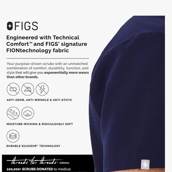 FIGS Chisec Three-Pocket Scrub Top Technical Collection Mens Size Small EUC - Picture 4 of 9